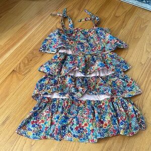 J.Crew crewcuts girls tiered ruffled dress liberty Margaret Annie print size 12